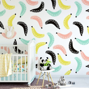 Tapeta dziecięca - crazy bananas , rodzaj - próbka tapety 50x50cm