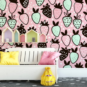 Tapeta dziecięca - pink sweetie , rodzaj - próbka tapety 50x50cm