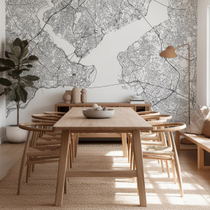 Tapeta na ścianę - mapa stambułu , rodzaj - próbka tapety 50x50cm