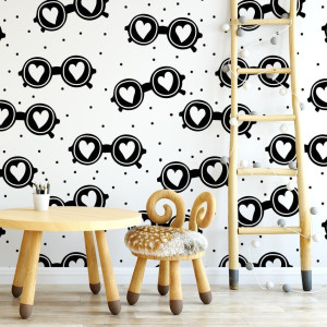 Tapeta dziecięca - lovely glasses , rodzaj - tapeta winylowa strukturalna
