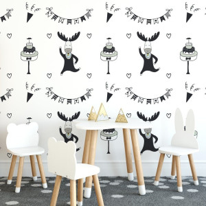 Tapeta dziecięca - happy moose , rodzaj - próbka tapety 50x50cm