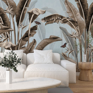 Tapeta na ścianę - painted palm , rodzaj - tapeta flizelinowa laminowana