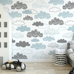Tapeta dziecięca - cloudy art , rodzaj - próbka tapety 50x50cm