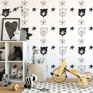 Tapeta dziecięca - teddy bear art , rodzaj - tapeta flizelinowa