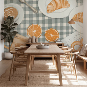 Tapeta na ścianę - bakery breakfast , rodzaj - tapeta winylowa strukturalna