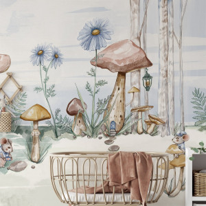Tapeta na ścianę - mushroom glade , rodzaj - tapeta flizelinowa laminowana