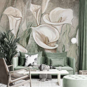 Tapeta na ścianę - calla lilies , rodzaj - tapeta winylowa strukturalna