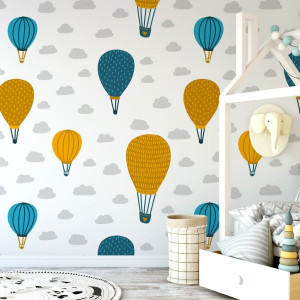 Tapeta dziecięca - balloon sky , rodzaj - tapeta winylowa strukturalna