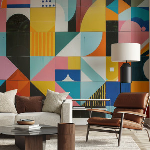 Tapeta na ścianę - color patchwork , rodzaj - próbka tapety 50x50cm