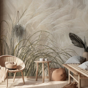 Tapeta na ścianę - airy miscanthus , rodzaj - tapeta winylowa strukturalna
