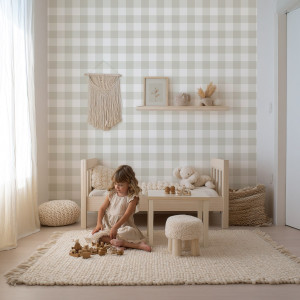 Tapeta na ścianę - neutral plaid , rodzaj - tapeta flizelinowa