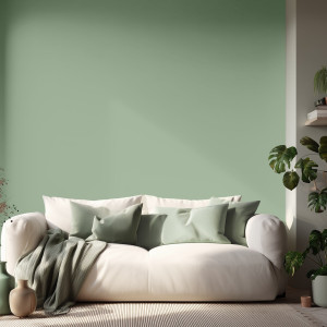 Tapeta na ścianę w jednolitym kolorze - sage green , rodzaj - tapeta flizelinowa