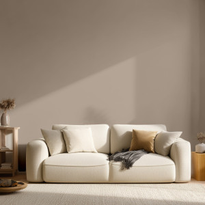 Tapeta na ścianę w jednolitym kolorze - bright taupe , rodzaj - tapeta winylowa strukturalna
