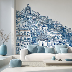 Tapeta na ścianę - positano hill , rodzaj - tapeta flizelinowa