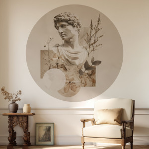 Tapeta w kształcie koła - antique collage , rodzaj - tapeta flizelinowa laminowana