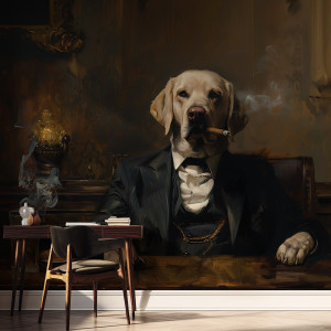 Tapeta na ścianę - labrador dogfather , rodzaj - tapeta winylowa strukturalna