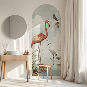 Tapeta łuk - retro flamingo , rodzaj - tapeta flizelinowa laminowana