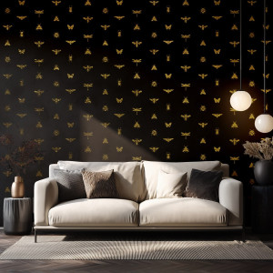 Złota tapeta - golden hive , rodzaj - próbka tapety 50x50cm