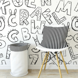 Tapeta dziecięca - alphabet madness , rodzaj - tapeta flizelinowa laminowana
