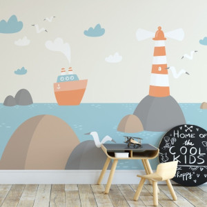 Tapeta dziecięca - baby lighthouse , rodzaj - tapeta flizelinowa