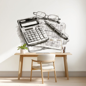 Tapeta na ścianę - accounting mind , rodzaj - tapeta flizelinowa laminowana