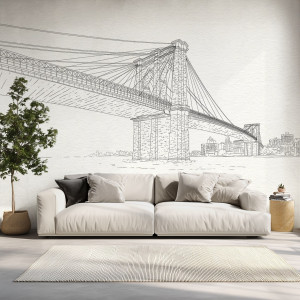 Tapeta na ścianę - brooklyn bridge , rodzaj - tapeta flizelinowa