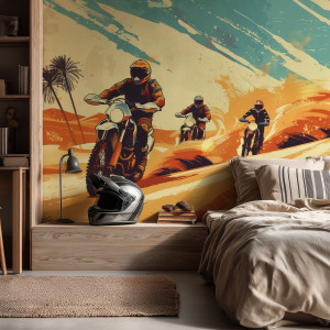 Tapeta na ścianę - desert riders , rodzaj - tapeta flizelinowa laminowana