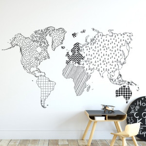 Tapeta dziecięca - cute world map , rodzaj - tapeta winylowa strukturalna