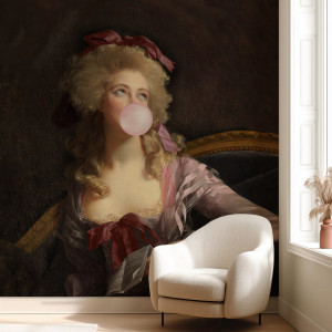 Tapeta na ścianę - marie with bubble gum , rodzaj - tapeta flizelinowa laminowana