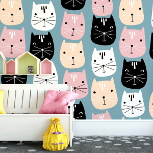 Tapeta dziecięca - kitty crew , rodzaj - tapeta flizelinowa laminowana