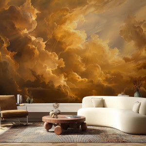 Tapeta na ścianę - golden clouds , rodzaj - tapeta flizelinowa laminowana