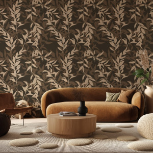 Tapeta na ścianę - leafy pattern , rodzaj - tapeta flizelinowa
