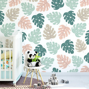 Tapeta dziecięca - monstera kids , rodzaj - tapeta winylowa strukturalna