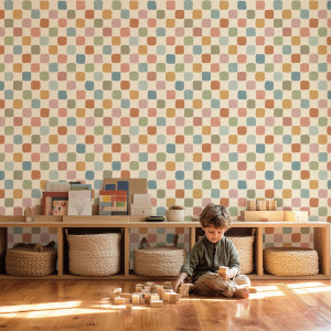 Tapeta na ścianę - checkered pastel , rodzaj - tapeta winylowa strukturalna