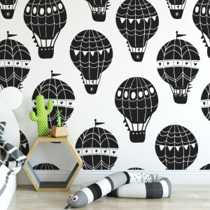 Tapeta dziecięca - nordic balloons , rodzaj - tapeta flizelinowa laminowana