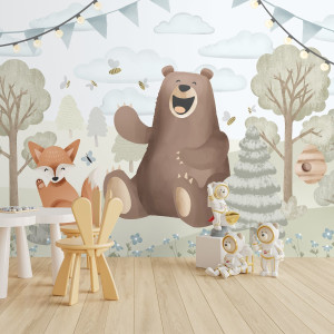 Tapeta na ścianę - playful forest , rodzaj - tapeta winylowa strukturalna