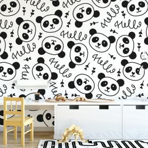 Tapeta dziecięca - panda decor , rodzaj - tapeta winylowa strukturalna