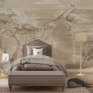 Tapeta na ścianę - giraffe wander , rodzaj - tapeta winylowa strukturalna