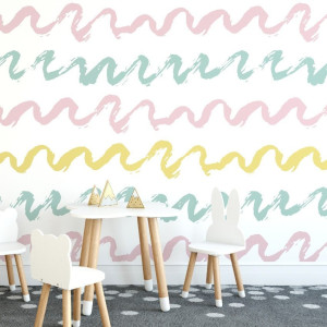 Tapeta dziecięca - pastel strokes , rodzaj - tapeta winylowa strukturalna