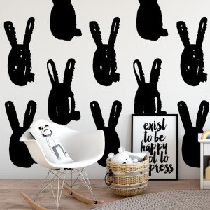 Tapeta dziecięca - rabbit splash , rodzaj - tapeta winylowa strukturalna