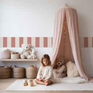 Border pasek dekoracyjny tapety - powder stripes , rodzaj - tapeta winylowa strukturalna
