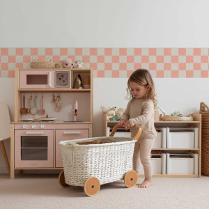 Border pasek dekoracyjny tapety - pastel checkerboard , rodzaj - tapeta flizelinowa laminowana