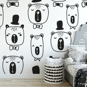 Tapeta dziecięca - smart bear , rodzaj - próbka tapety 50x50cm