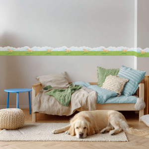 Border pasek dekoracyjny tapety - golden paws , rodzaj - tapeta flizelinowa