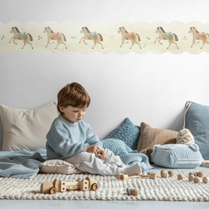 Border pasek dekoracyjny tapety - wild ponies , rodzaj - tapeta flizelinowa