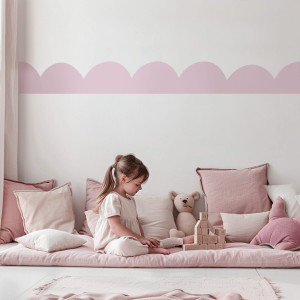 Border pasek dekoracyjny tapety - pink scallops , rodzaj - tapeta winylowa strukturalna