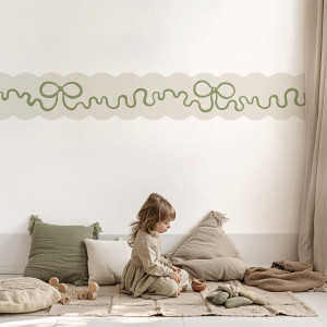 Border pasek dekoracyjny tapety - olive ribbons , rodzaj - tapeta flizelinowa