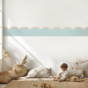 Border pasek dekoracyjny tapety - mint waves , rodzaj - tapeta flizelinowa