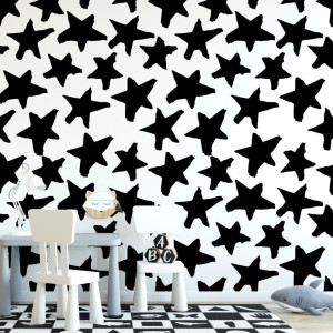 Tapeta dziecięca - starry party , rodzaj - próbka tapety 50x50cm