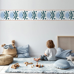 Border pasek dekoracyjny tapety - folk flowers , rodzaj - próbka tapety 50x50cm